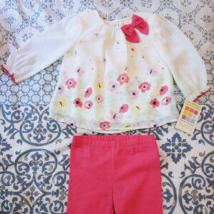 Healthtex Baby Girls 2 sets Dress and Leggings 2Pcs 3-6 Months